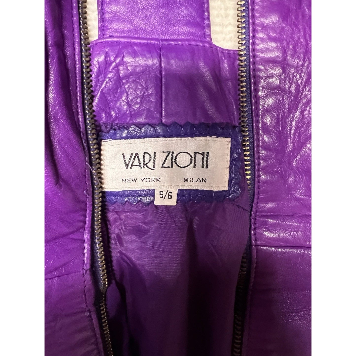 Vintage Women’s Vari Zioni Purple 80’s/90’s South Beach Leather Halter Dress
