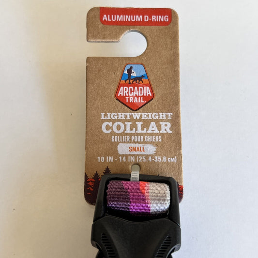 NWT Arcadia Trail (S) Lightweight 10-14” Dog Puppy Collar Aluminum D-Ring Purple