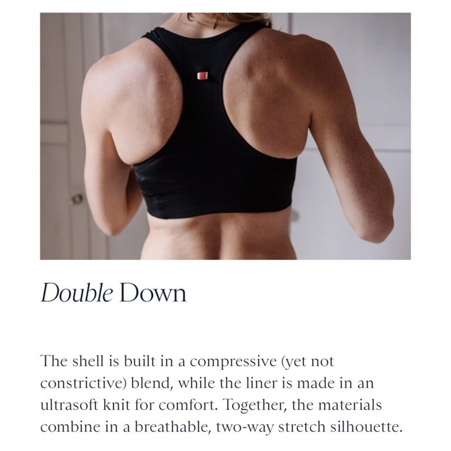 Tracksmith Allston Running Sports Bra XS Black Racerback Pocket 24” Band