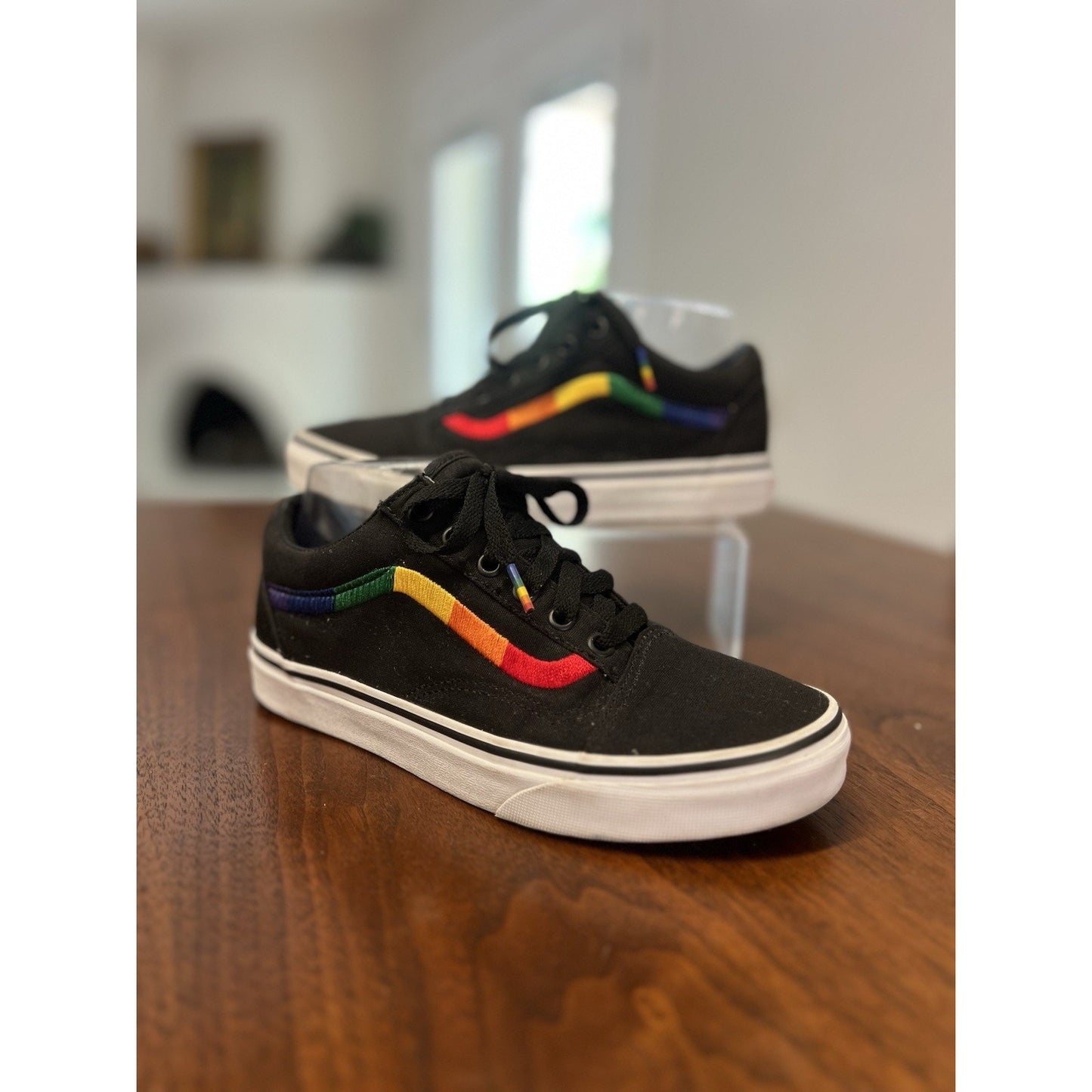 Vans Old Skool Pride Rainbow Black Suede Canvas VN0A4U3B0AN Sneakers M 5.5 / W 7
