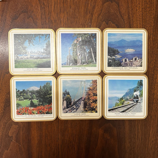 Pimpernel Fayreings Cork Backed Coasters British Columbia MCM Vintage Unused