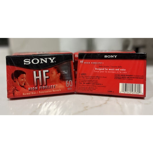 Sony HF 60 Blank Cassette Tape Sealed Type I Normal Bias High Fidelity Vintage
