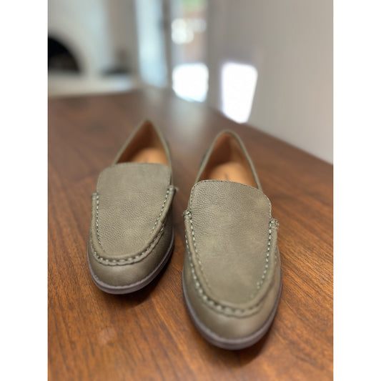 LUCKY BRAND Edrica Olive Green Suede Loafers Slip On- Shoe Size 5 1/2 M NEW
