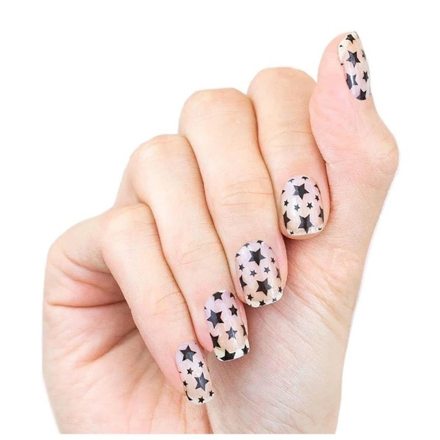 Color Street Nail Polish Strips "Star for the Course" FDL042 Clear Overlay Black