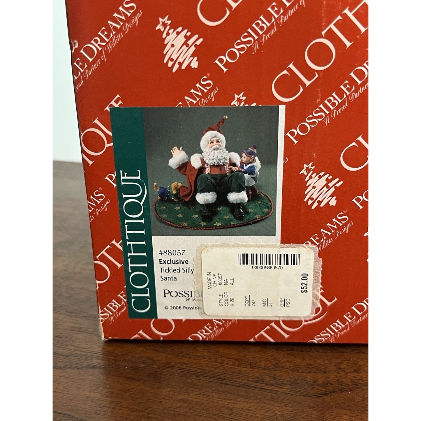Dept 56 Possible Dreams Clothtique Tickled Silly Santa Christmas Box 88057