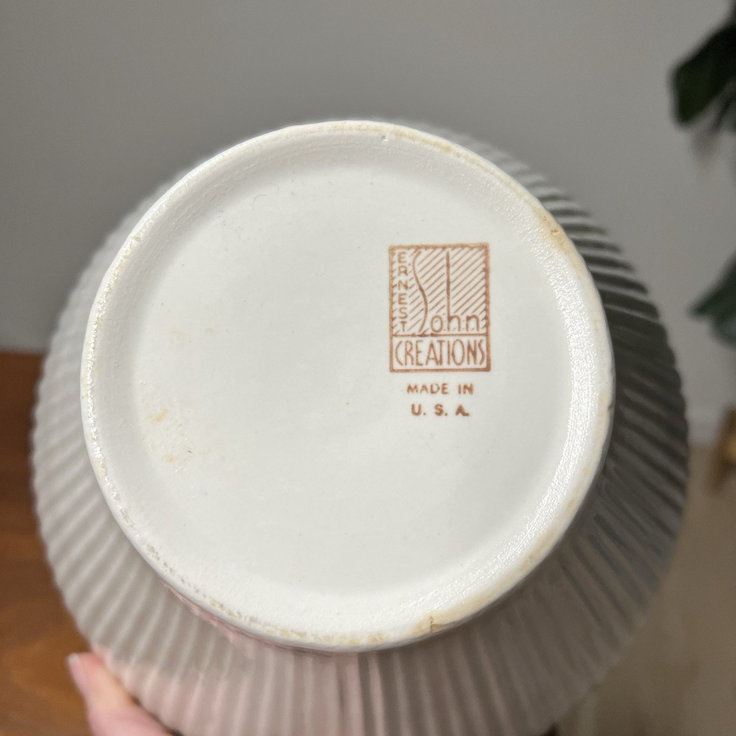 Ernest Sohn Creations Design Bowl MCM Ribbed White Salad Serving Minimalist SOZ2