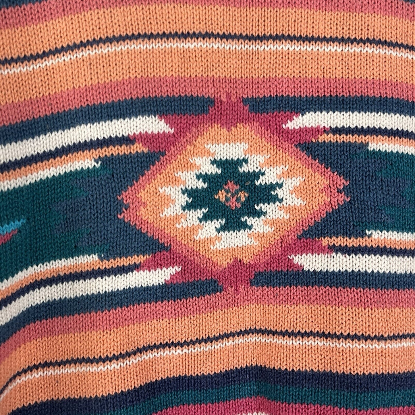 Vintage 90s Santa Fe Aztec Southwest Cardigan Knit Grandpa Sweater Shawl Collar