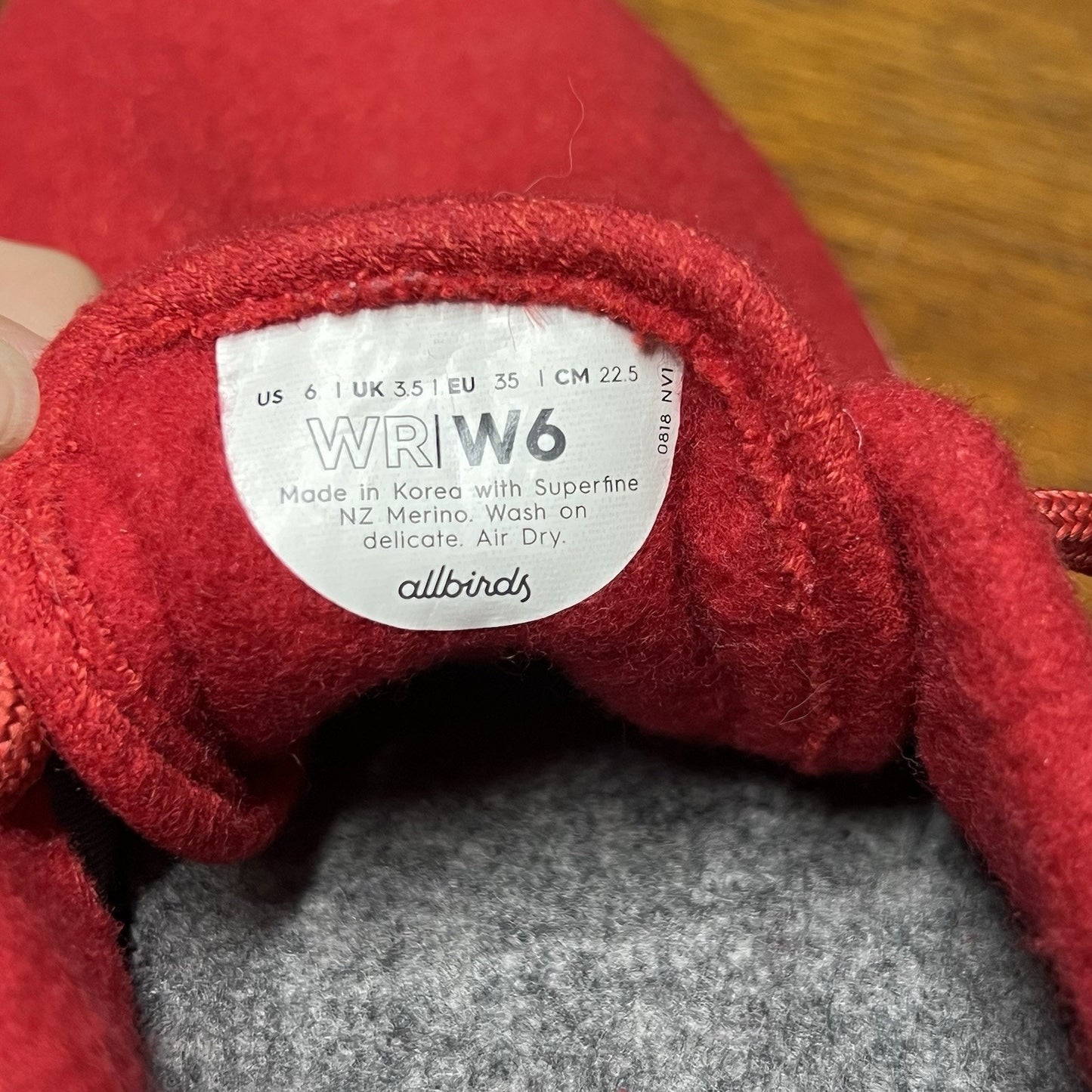Allbirds Sz 6 Ltd Edition Wool Runners Tuke Marinara Red Washable Sneaker Shoe