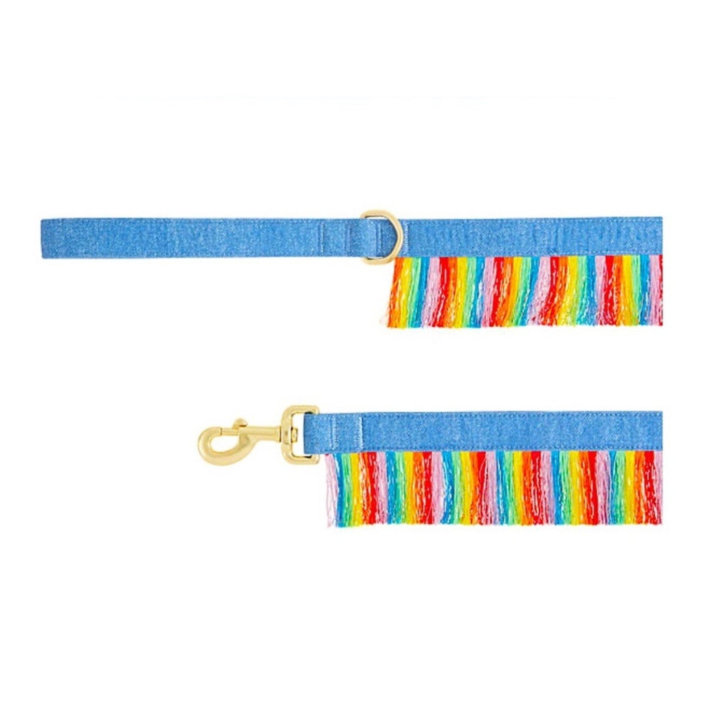 NWT You’re Loved 4ft Pride Rainbow Fringe & Denim Pet Leash PetSmart Colorful