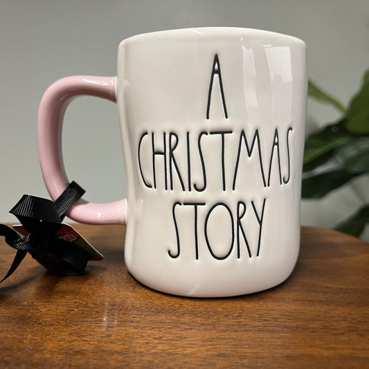 Rae Dunn “A CHRISTMAS STORY” Mug 3D Double Sided Ralphie Pink Bunny Suit