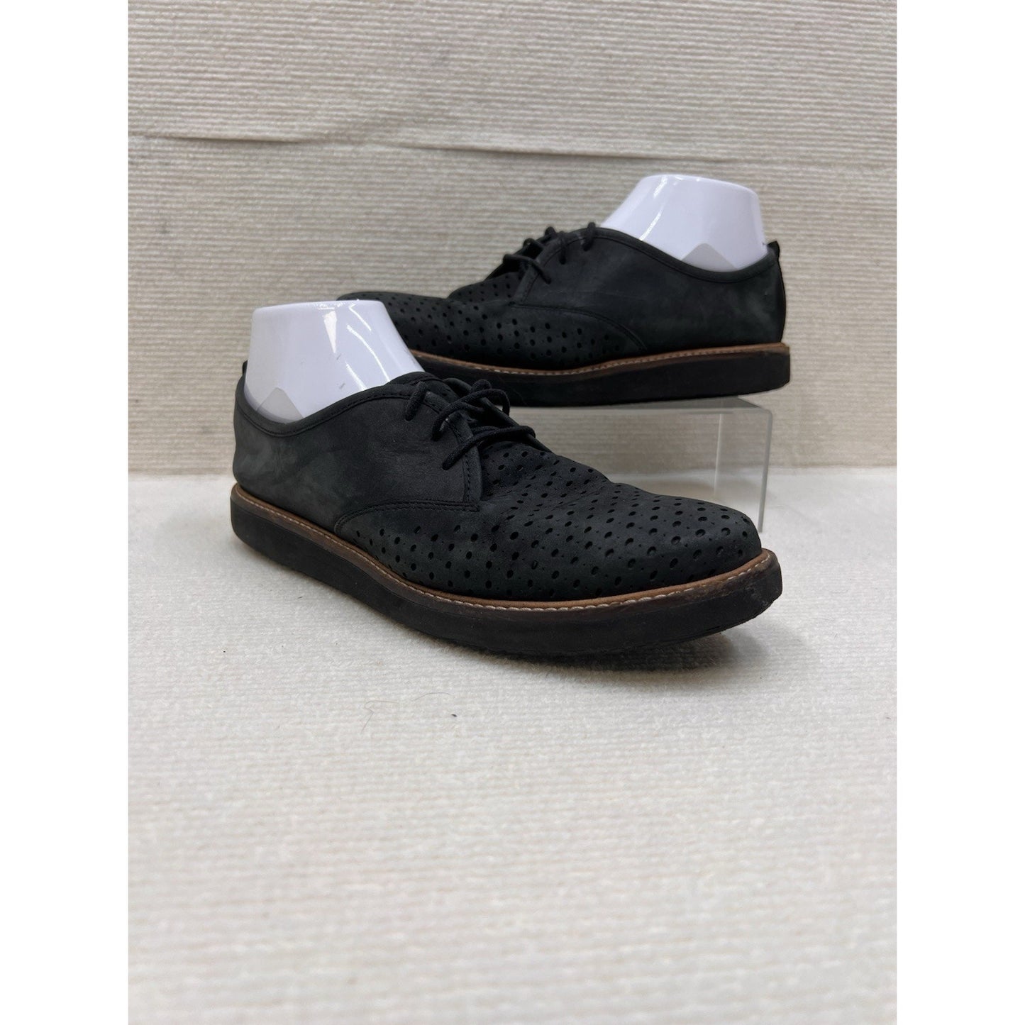 Clarks Artisan Glick Resseta Women's Oxfords Black Nubuck Leather Size 9.5M