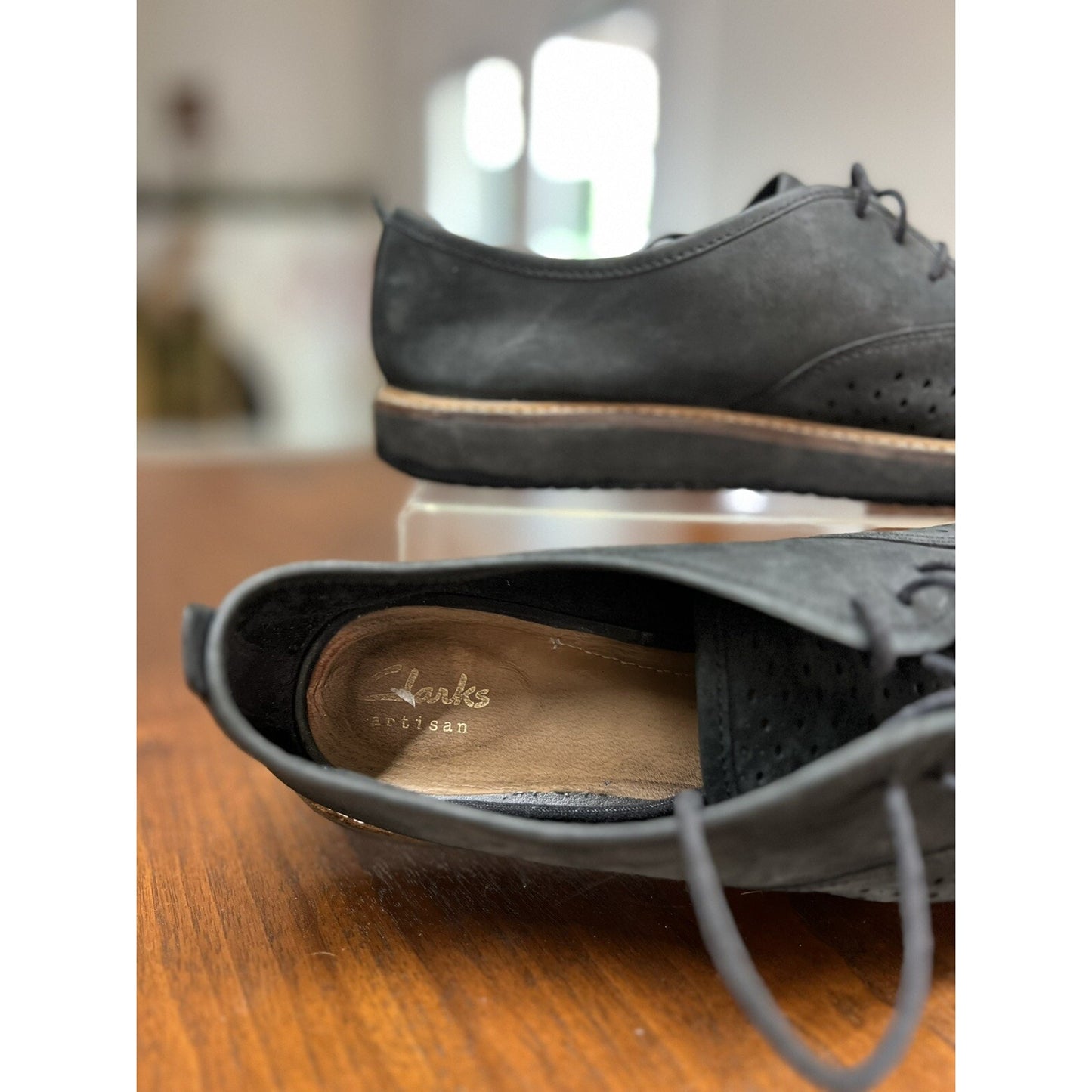 Clarks Mens Black Oxfords Lace Ups Casual Shoes SZ 9.5