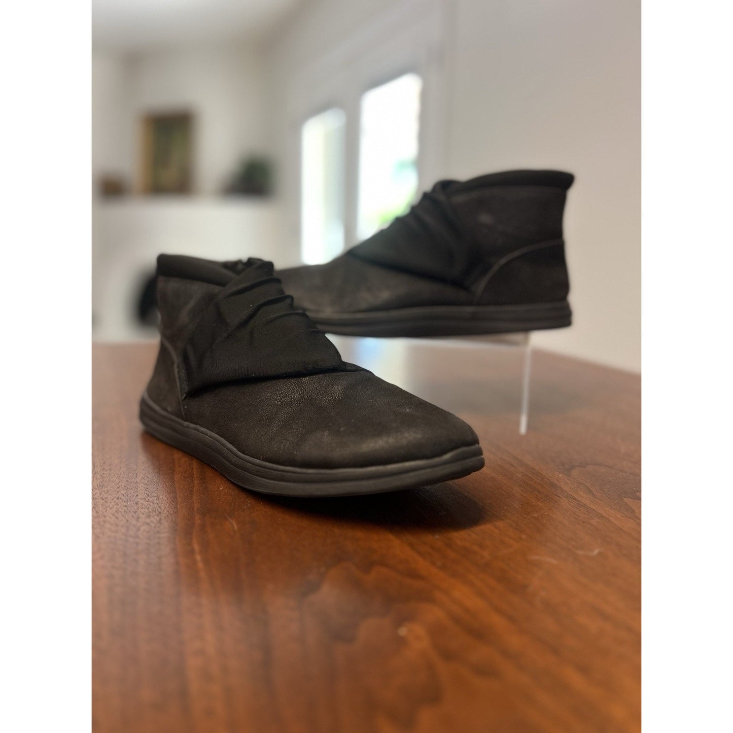 Clarks Cloudsteppers Breeze Dusk Black Ruched Ankle Booties Women's Size 11