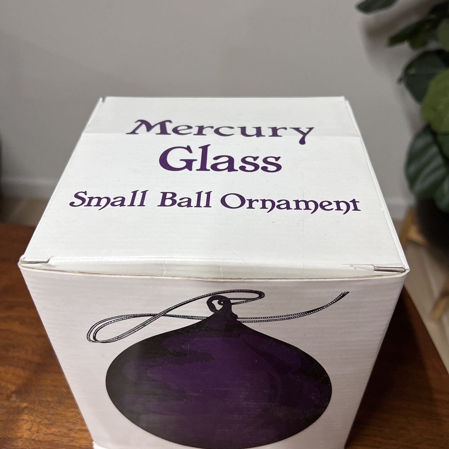 7.25” Dept 56 Purple Mercury Handblown Glass Small Ball Ornament #4840-2