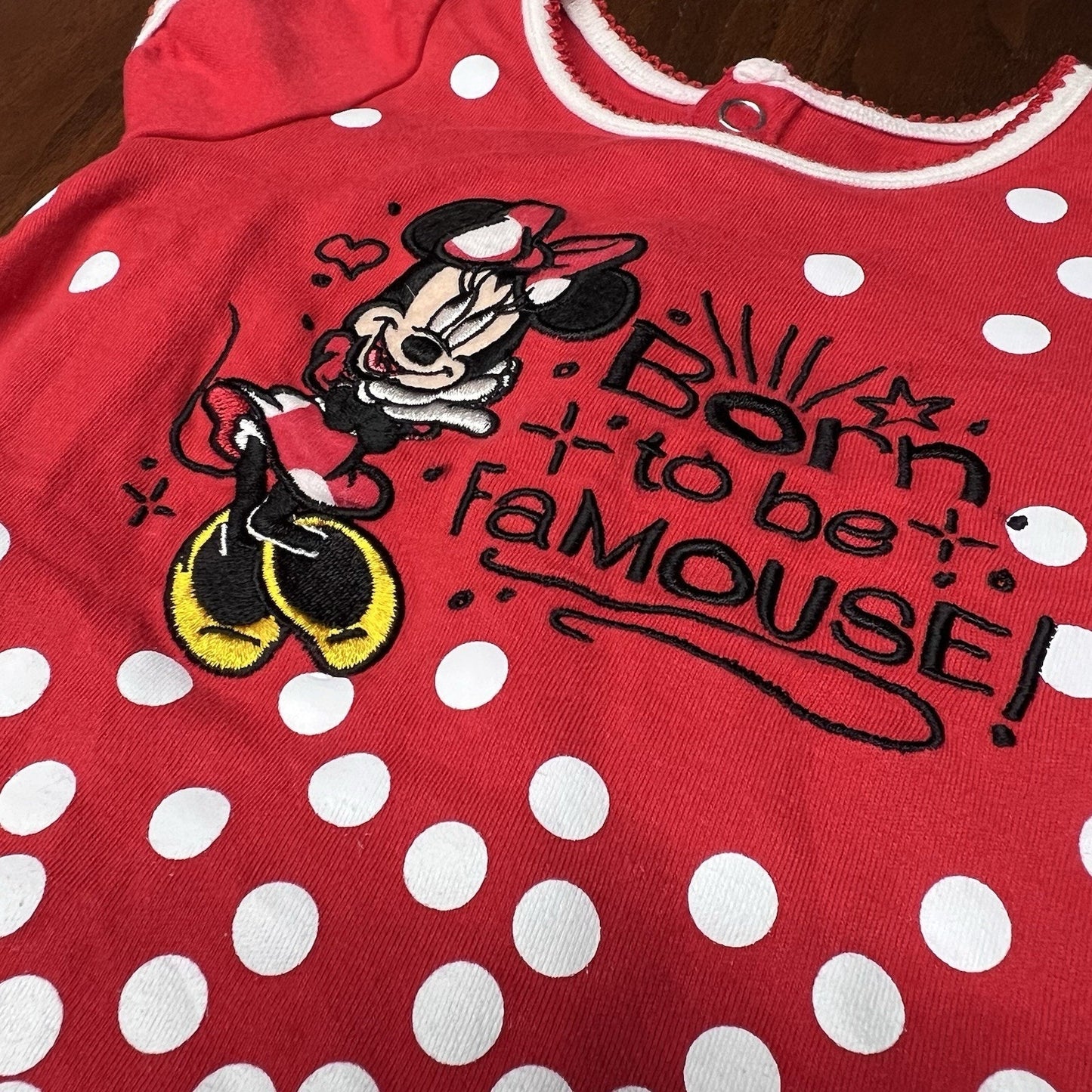 Disney Parks Newborn 3 mo Minnie Mouse Born To Be Famouse Baby Girl Dress