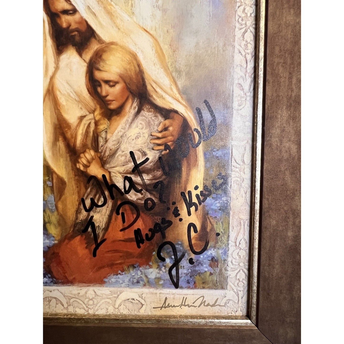 Autographed Portrait Of Jesus Christ and a Friend. Message “What Would I Do?”