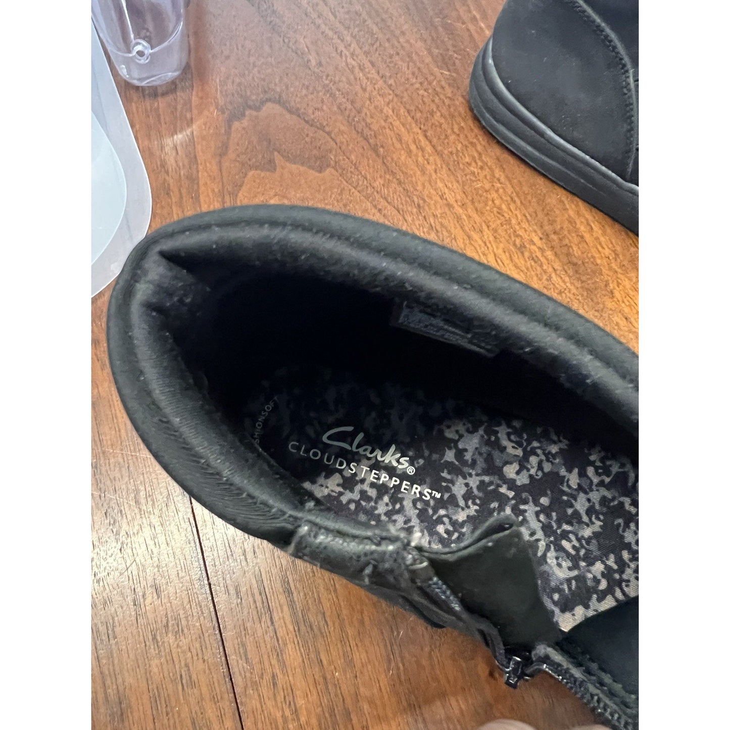 Clarks Cloudsteppers Breeze Dusk Black Ruched Ankle Booties Women's Size 11