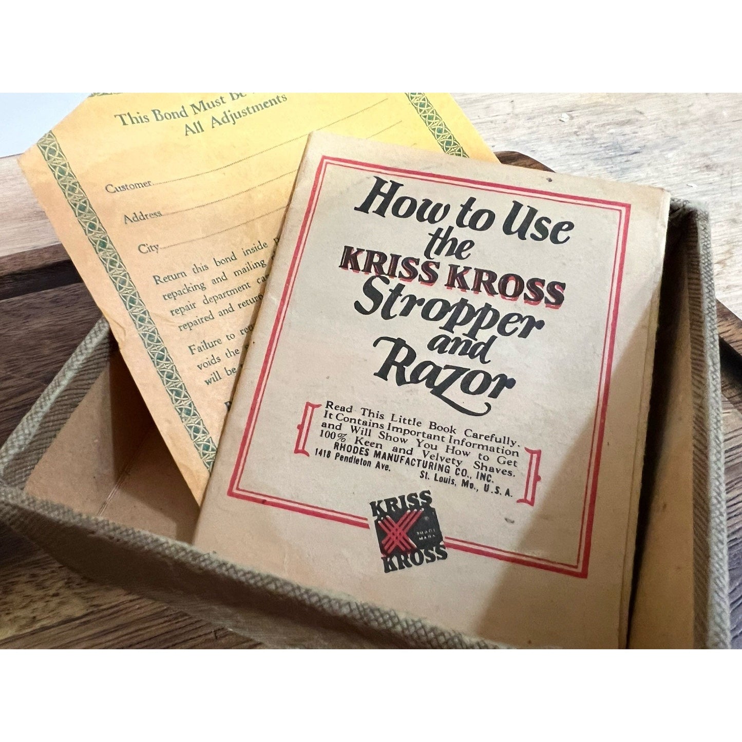 1920’s Antique Kriss Kross Stripper and Razor Kit Working and In Original