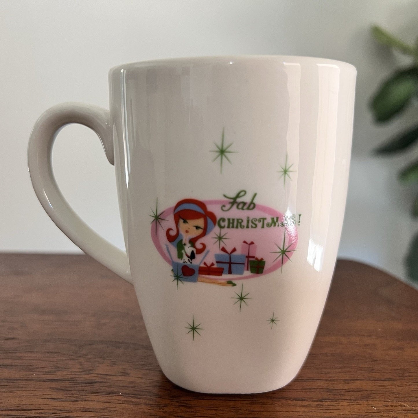 Christmas Cuties Mug Set Retro Atomic Starburst MCM Sakura Kitsch Holiday Decor