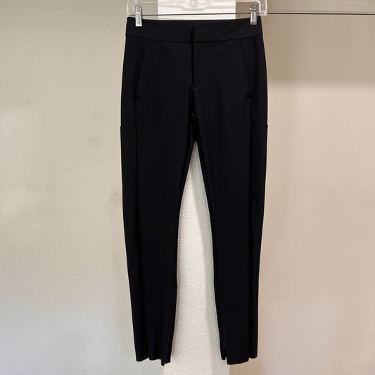 Athleta Stellar Trouser 26” Pants Mid Rise Slim Crop Ankle Black Work Stretch