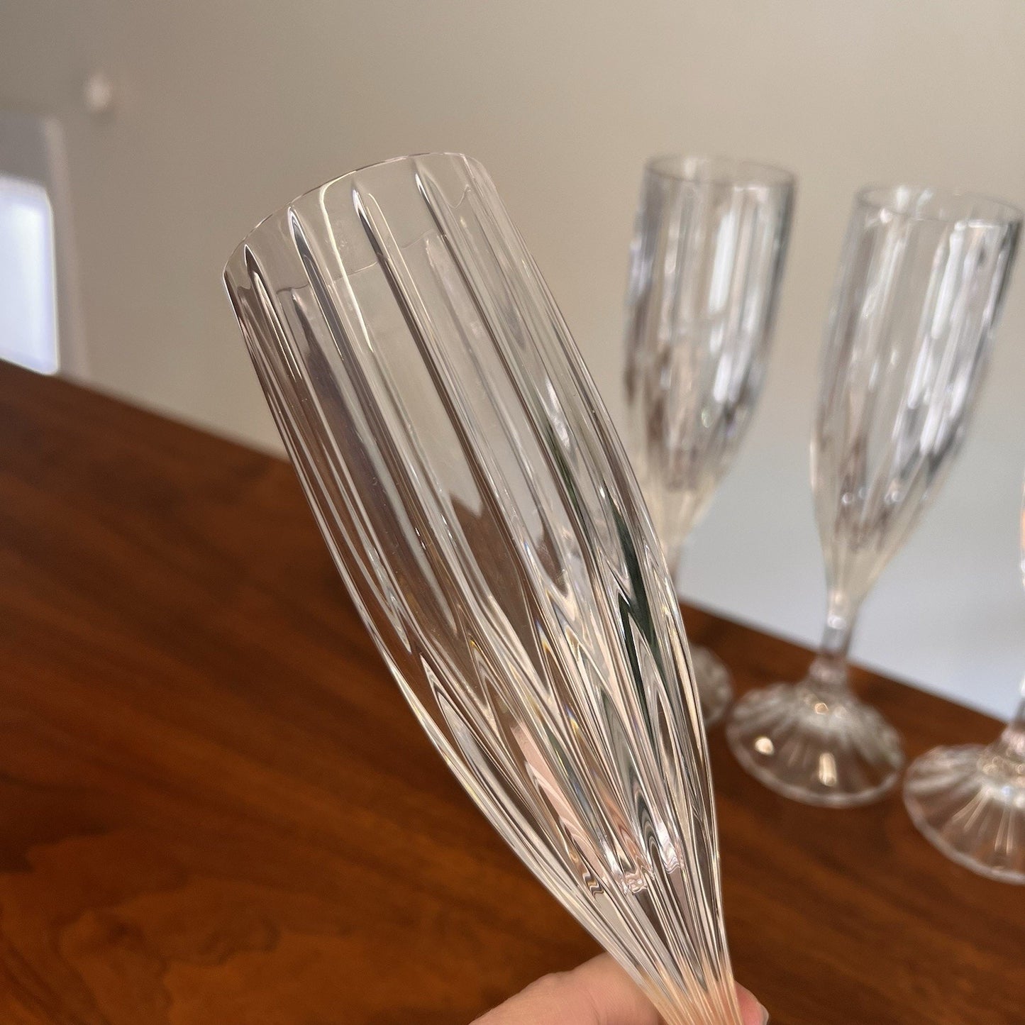 4 x Mikasa Park Lane Crystal Champagne Flutes Toasting Prosecco Barware Wedding