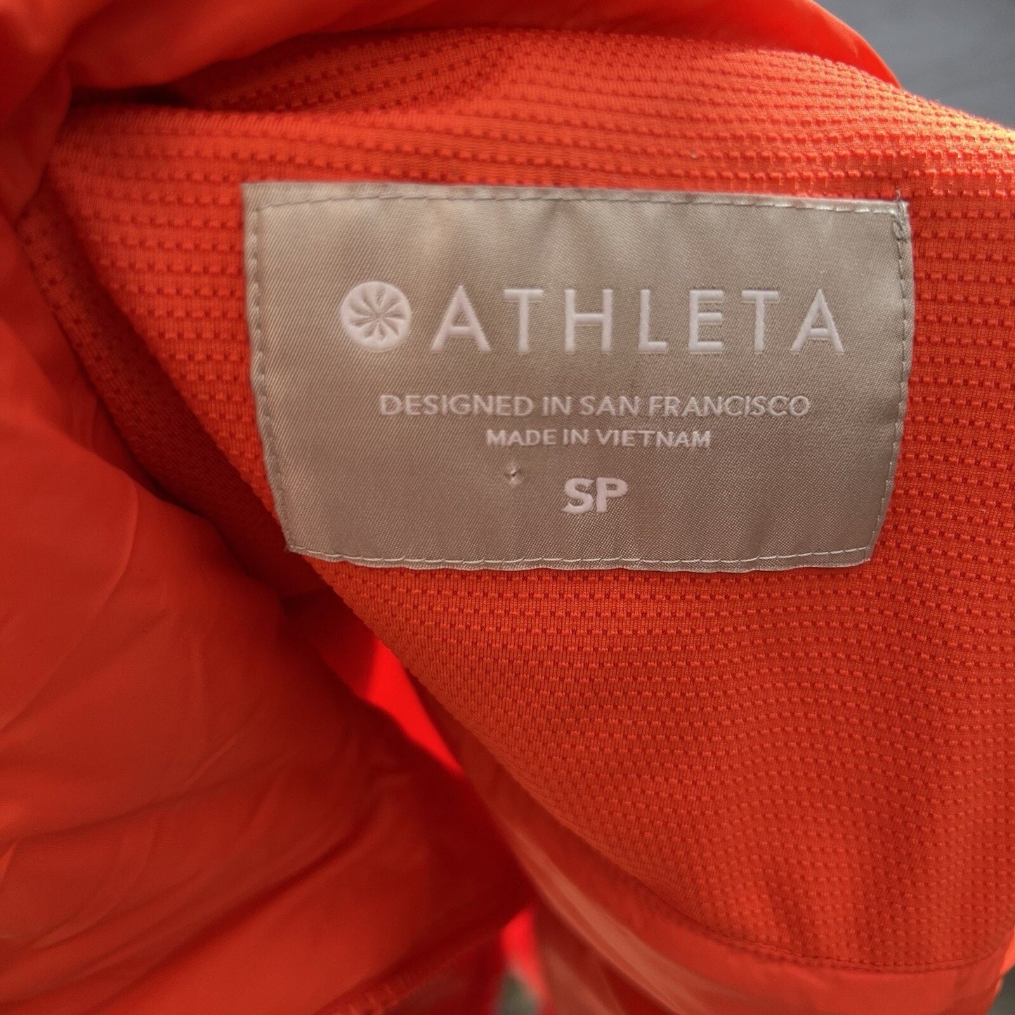 (S) Athleta Rock Ridge PrimaLoft Full Zip Puffer Vest Red Lightweight Pockets