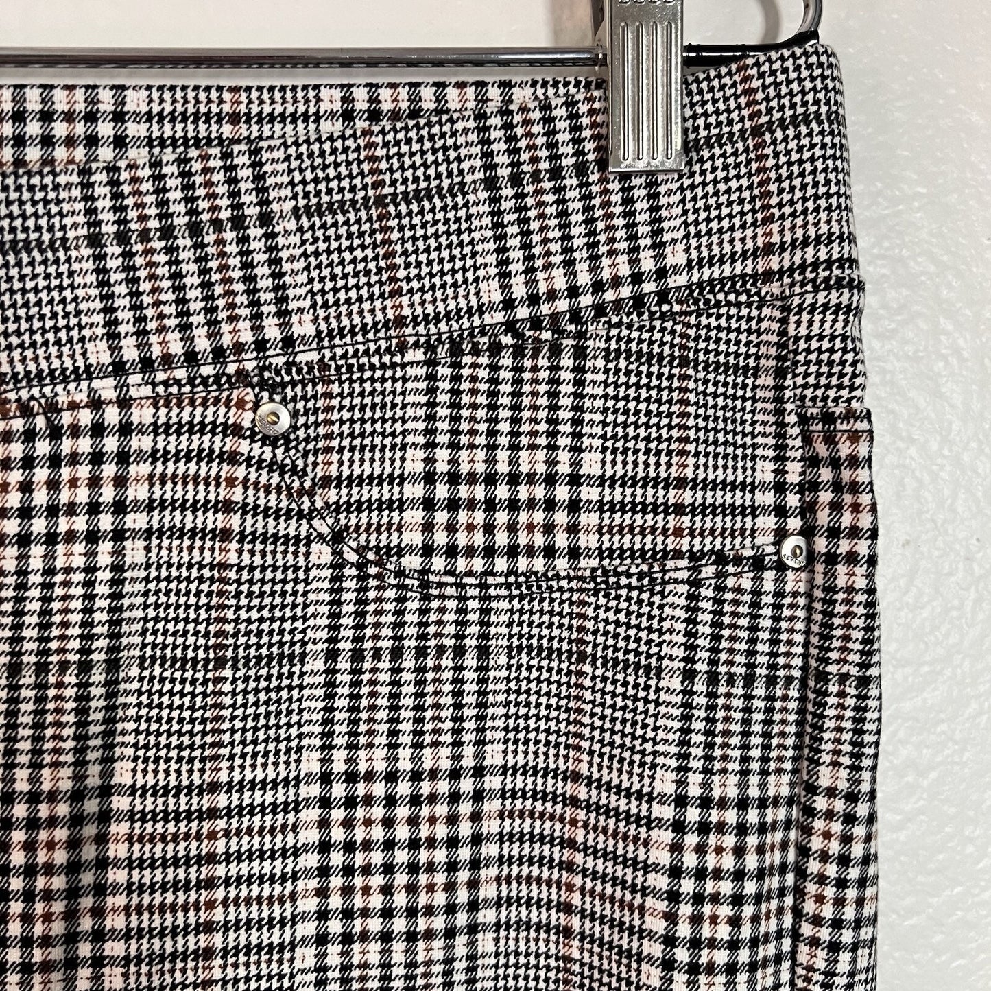 NWT Seven7 XL Pull On Ponte Skinny Legging Plaid Stretch High Rise Academia