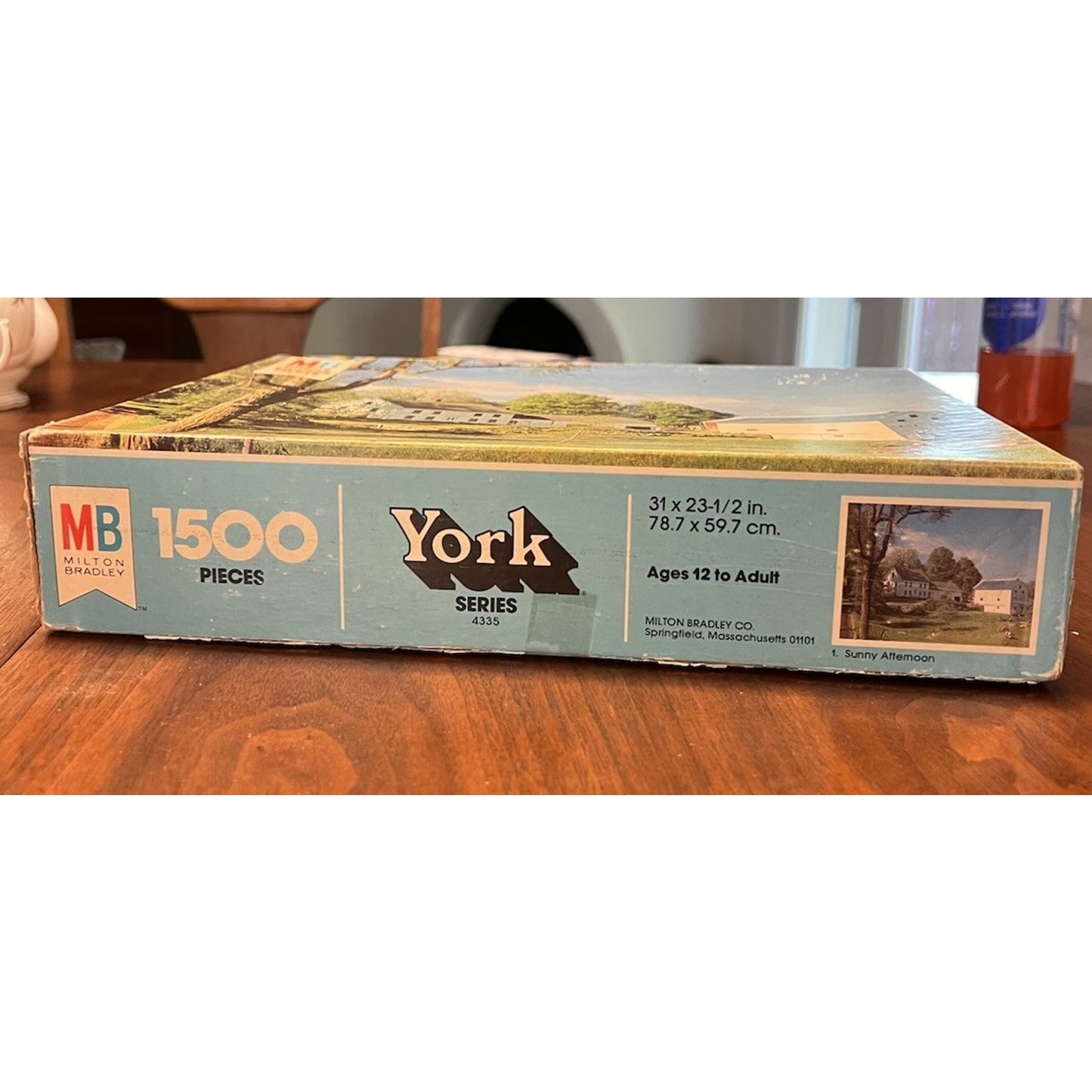 Vintage Milton Bradley 1500 Piece Jigsaw Puzzle "Vermont Farm" 1970s MB Complete