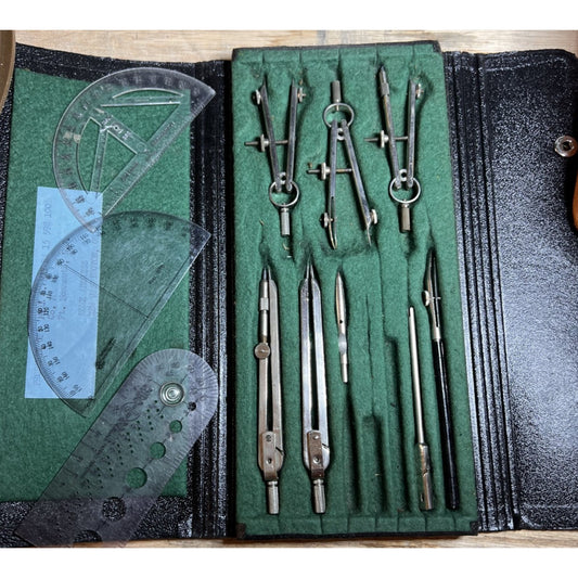 Vintage Tacro Inc German Drafting Tool Kit Geometry Compass Set
