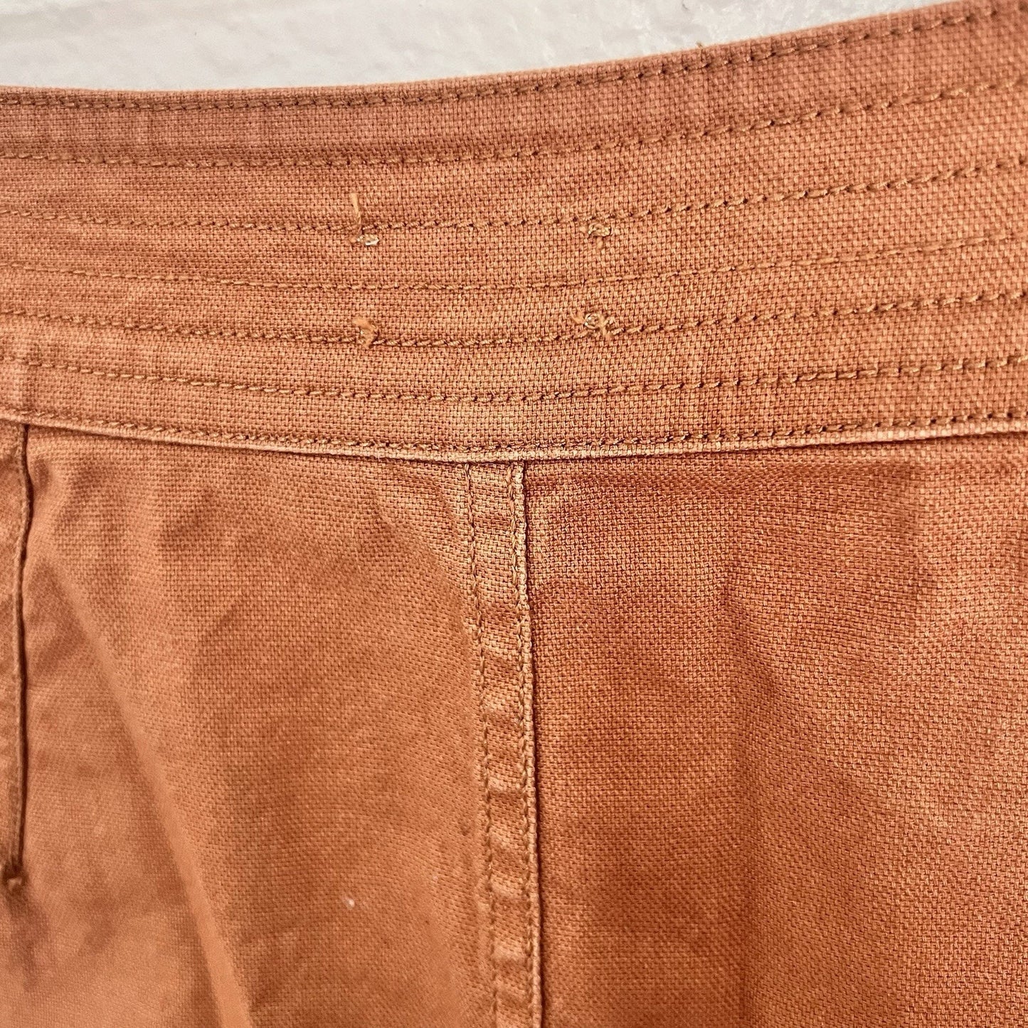 Madewell XS High-Waist Snap Button Up Retro Mini Skirt Brown Cutoff Raw Hem
