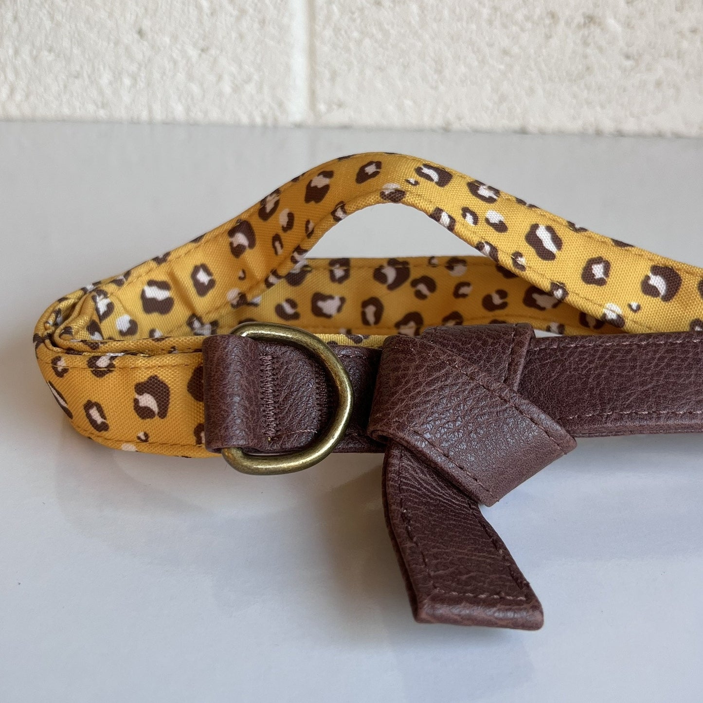 NEW Unisex Top Paw 4 Ft Leash Yellow Leather Cheetah Animal Print Dog Puppy NWT