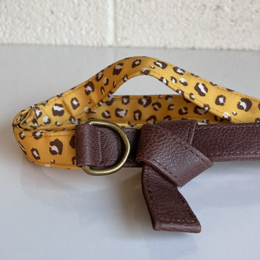 NEW Unisex Top Paw 4 Ft Leash Yellow Leather Cheetah Animal Print Dog Puppy NWT