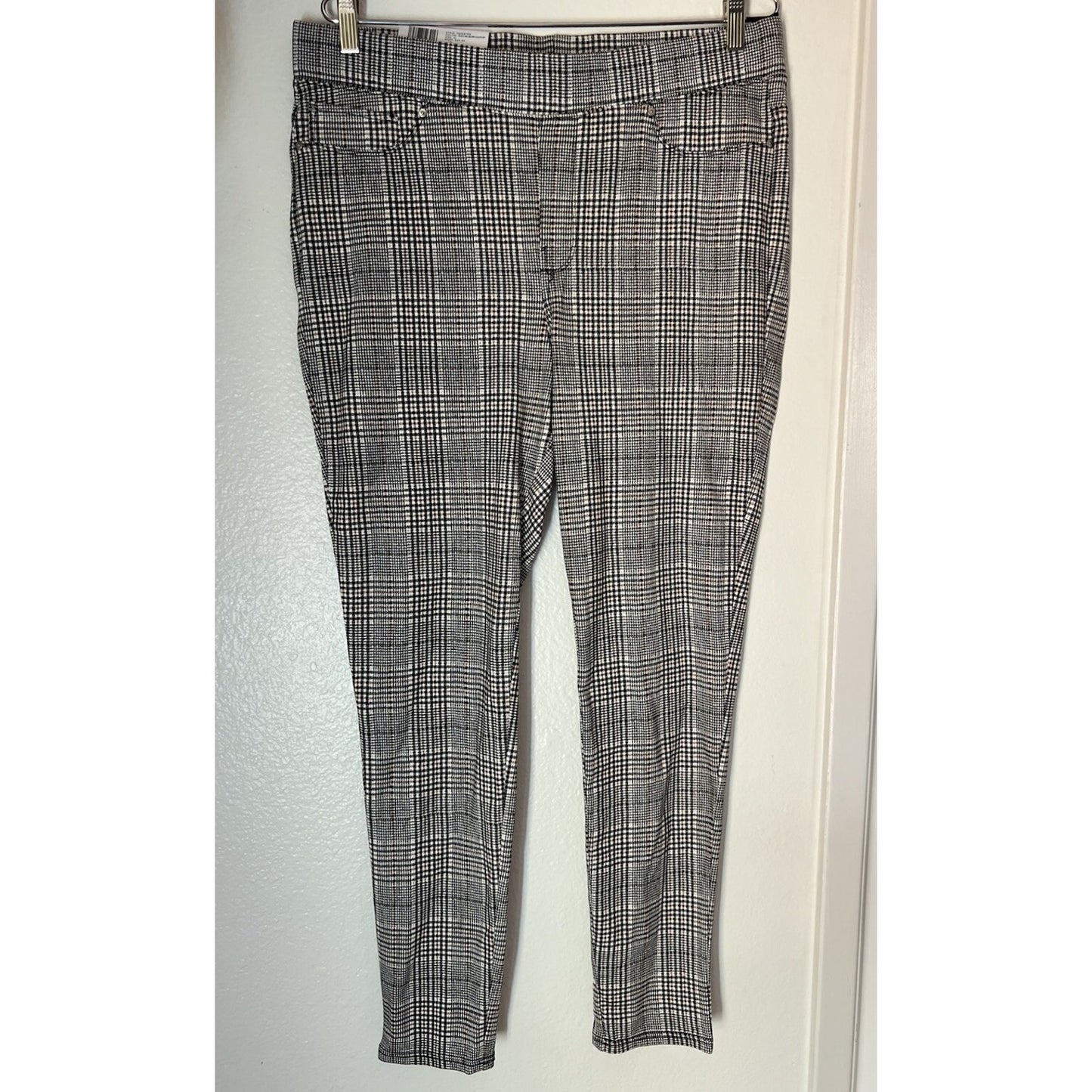 NWT Seven7 XL Pull On Ponte Skinny Legging Plaid Stretch High Rise Academia