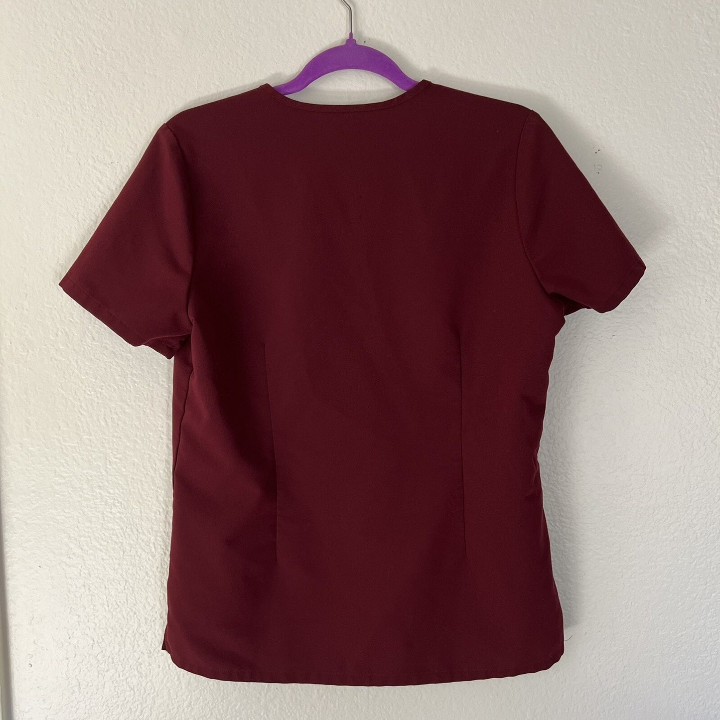FIGS (S) Catarina V-Neck One Pocket Scrub Top Burgundy Red FW1000 Medical Nurse
