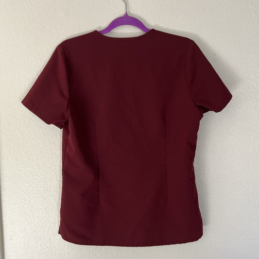 FIGS (S) Catarina V-Neck One Pocket Scrub Top Burgundy Red FW1000 Medical Nurse