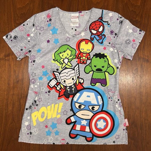 Marvel Avengers Kawaii Tooniforms Cherokee AOP Scrubs (S) Womens TF626 Cotton