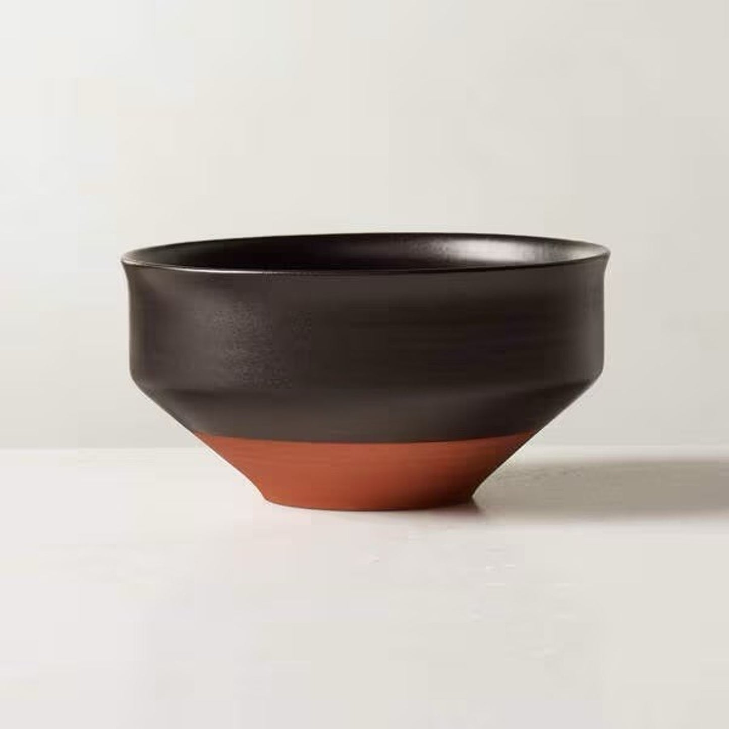 CB2 Dolce Black Terra Cotta Semi-Matte Bowl Crate Barrel Modern Minimalist