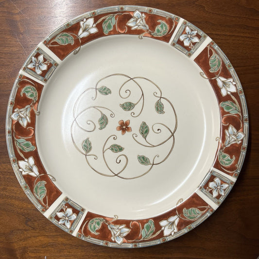 Pfaltzgraff Mission Flower Stoneware 15” Chop Plate Platter Round