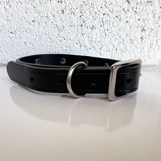 NWOT Top Paw (M) Bone Studded Black Leather Puppy Dog Collar 14-18” Unisex