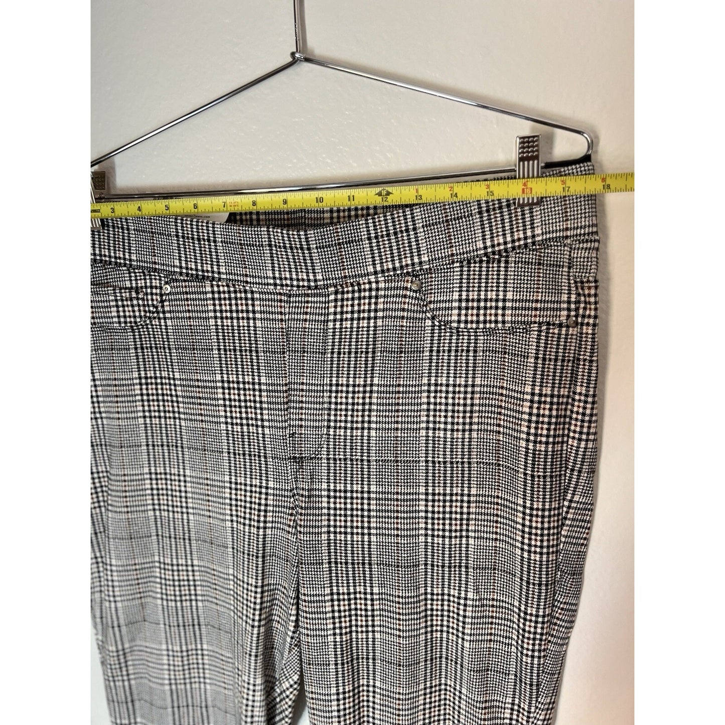 NWT Seven7 XL Pull On Ponte Skinny Legging Plaid Stretch High Rise Academia