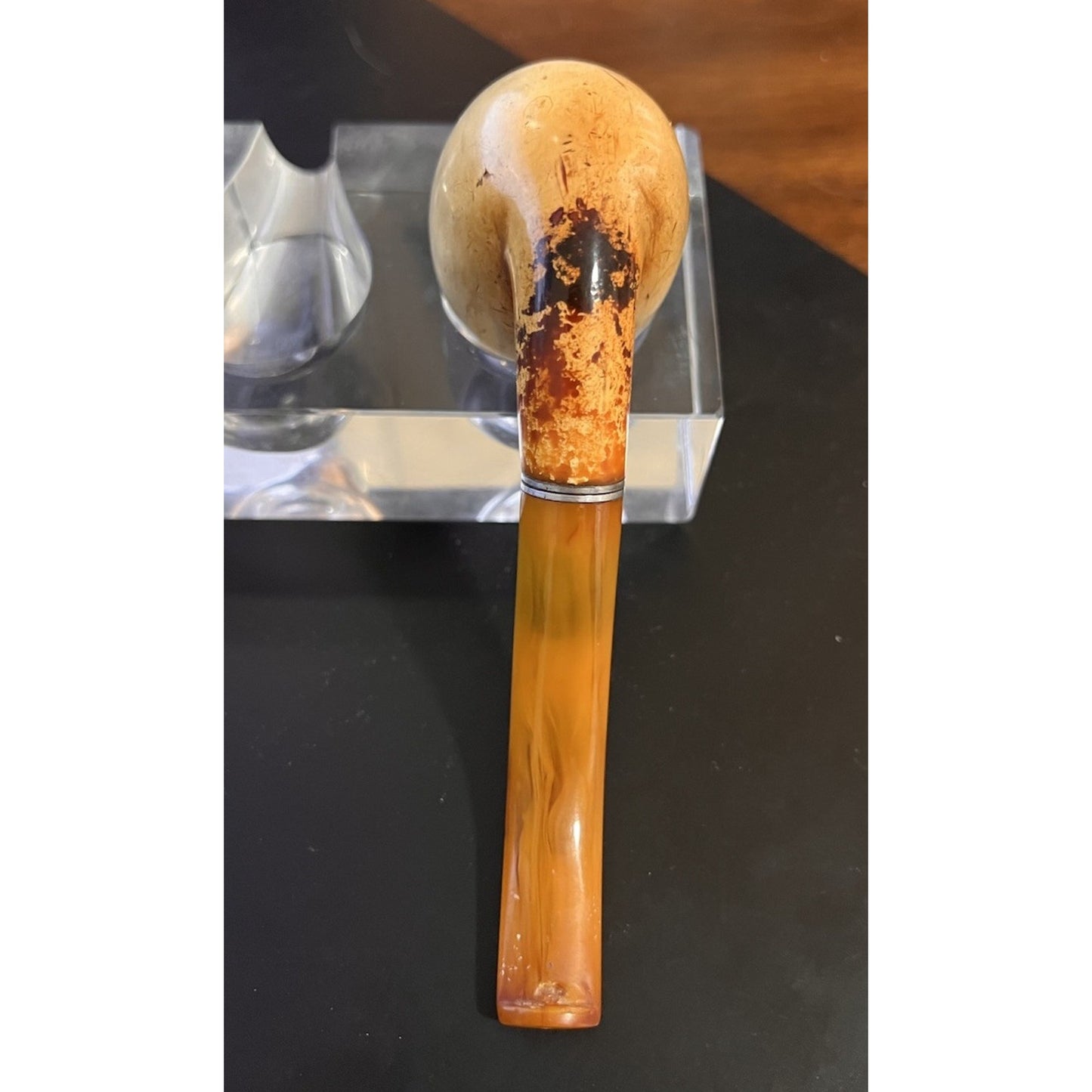 Vintage Bent Billiard Meerschaum Estate Smoking Pipe