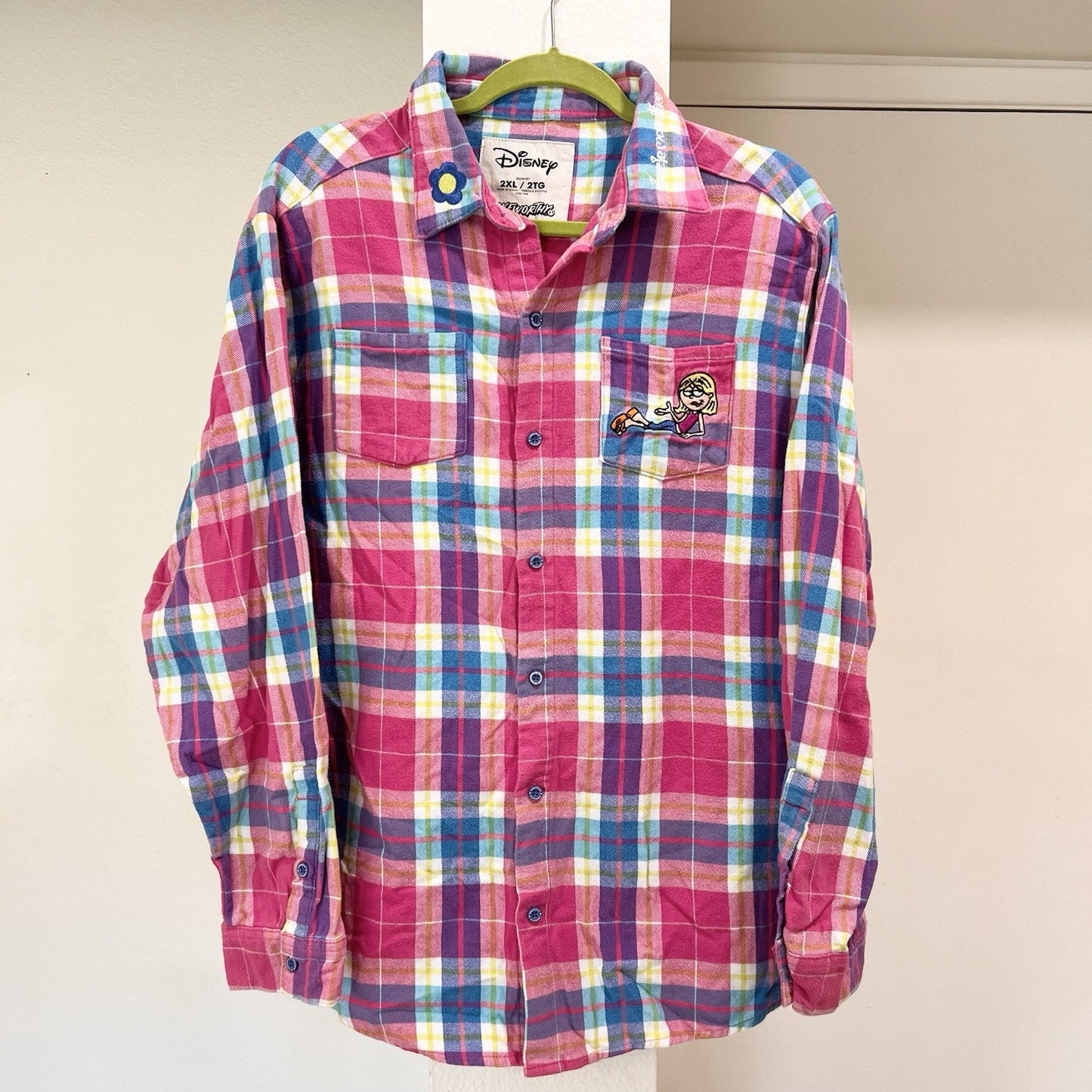 Lizzie McGuire Cakeworthy 2XL Pink Plaid Flannel Outfit Repeater Y2K Icon