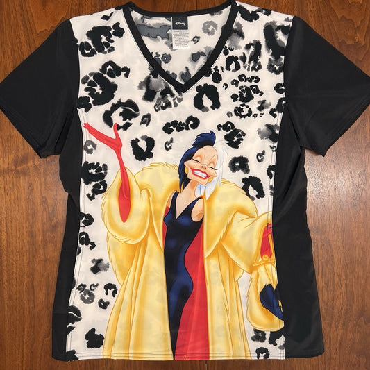 Cruella De Vil Tooniforms Cherokee Scrubs (S) Women 101 Dalmatians TF677 Disney
