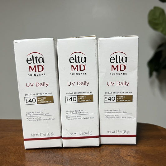 3 Pack EltaMD UV Clear Tinted Face Sunscreen SPF 40 Oil- Free Zinc Oxide