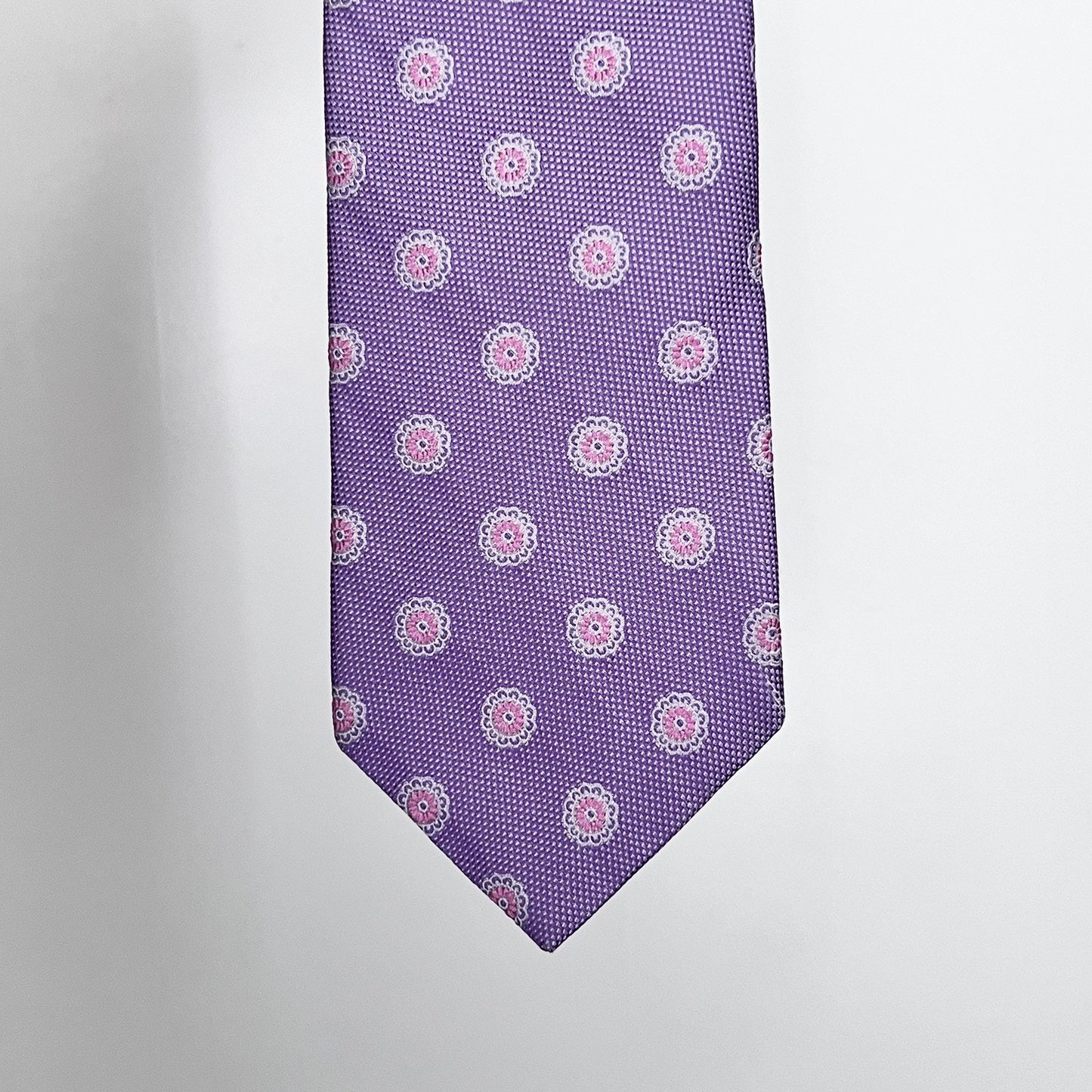 Brooks Brothers Tie Makers and Merchants Purple Pink Foulard Medallion Designer