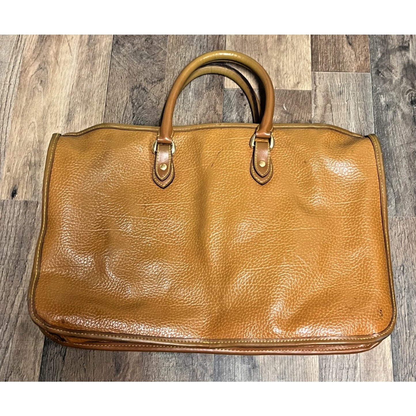 Vintage Dooney & Bourke Pebled Leather British Tan Attache