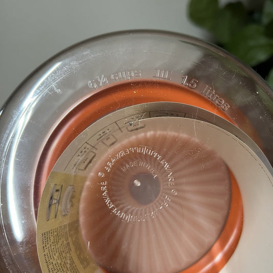 Tupperware 1481 Acrylic Canister Orange Push Button Top Lid 6.25 Cup Vintage