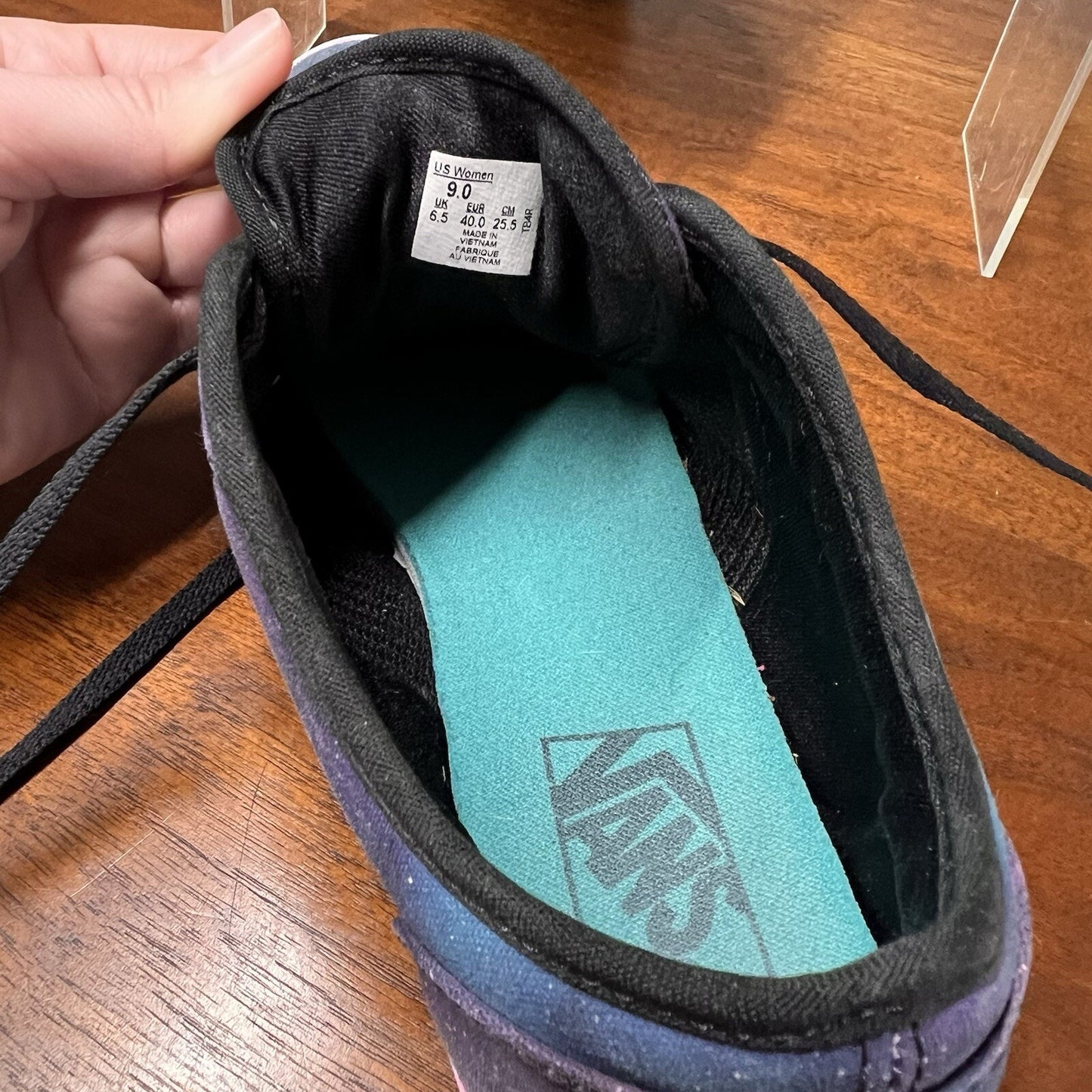 VANS LPE (Sz 9 Women) Blue Purple Pink Cosmic Galaxy Space Lace Up Lo Pro