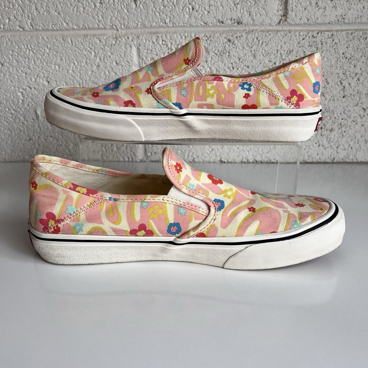 Vans Groovy Floral Sneakers W10.5/M9 Eco Crush Retro Throwback Slip On Hippie
