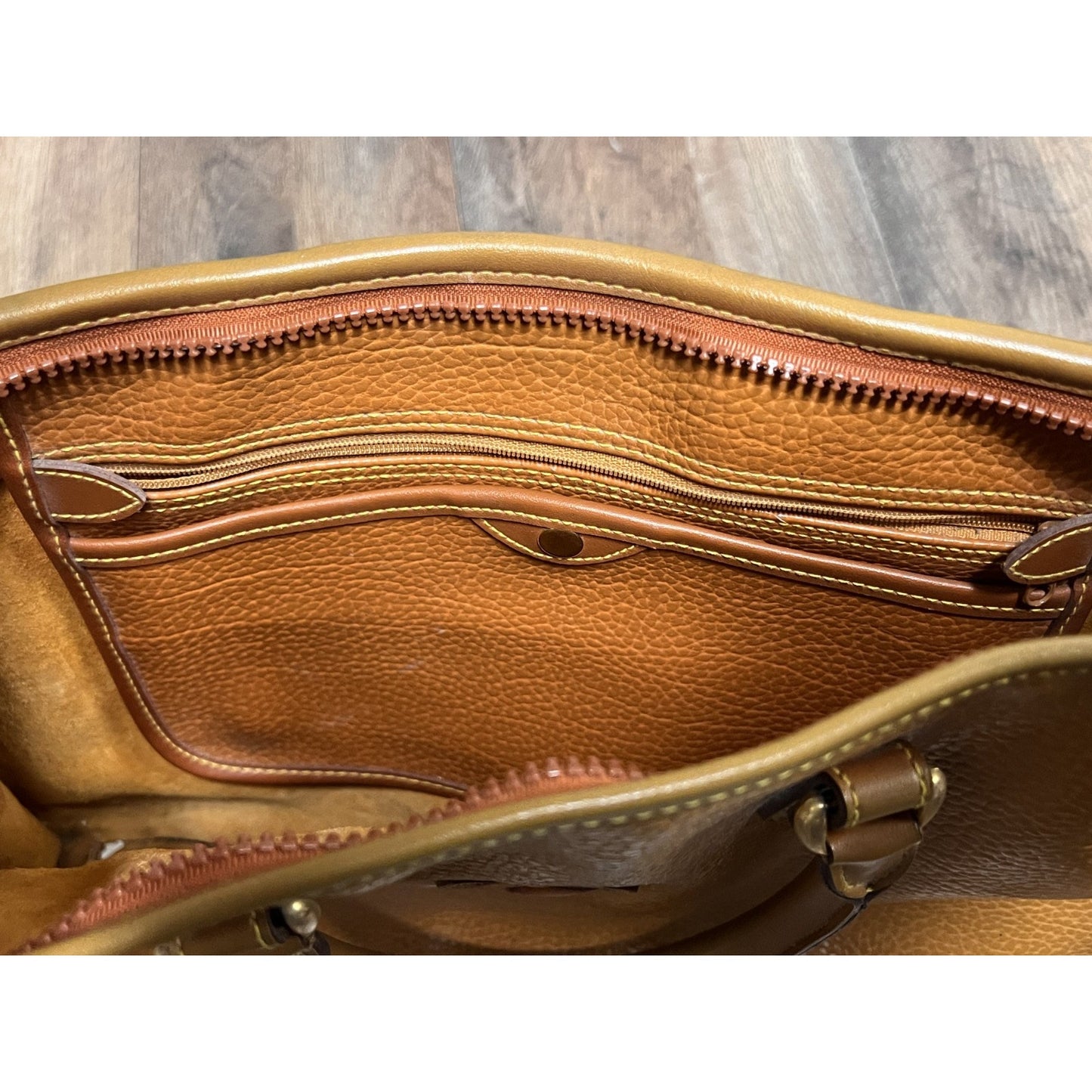 Vintage Dooney & Bourke Pebled Leather British Tan Attache